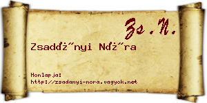 Zsadányi Nóra névjegykártya