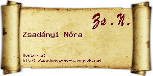 Zsadányi Nóra névjegykártya